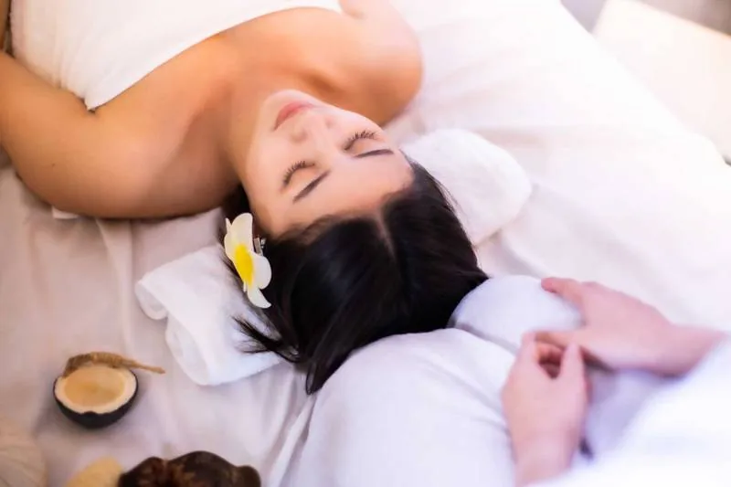 A guest enjoying a gentle spa treatment